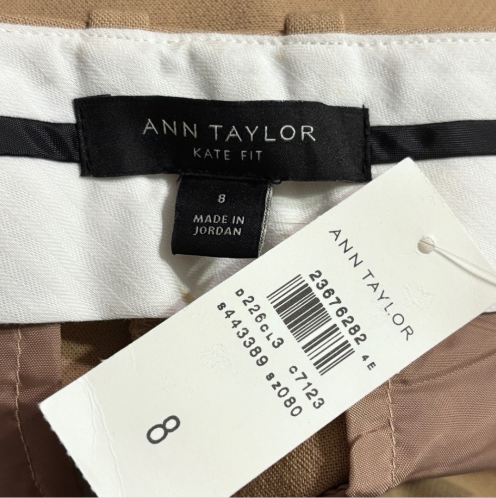 ANN TAYLOR Tan Madison Flare Trousers The Kate Fit (Curvy) Size 8 - Picture 8 of 10